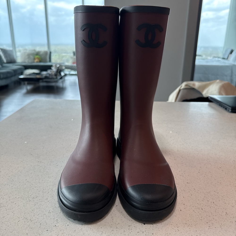 Chanel Rubber Mid-Calf Rain Boot
